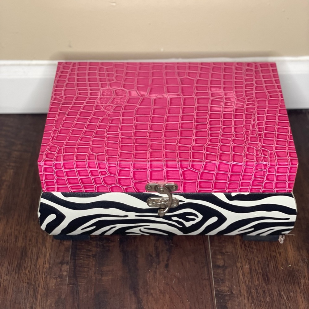 Pink and Zebra storage container